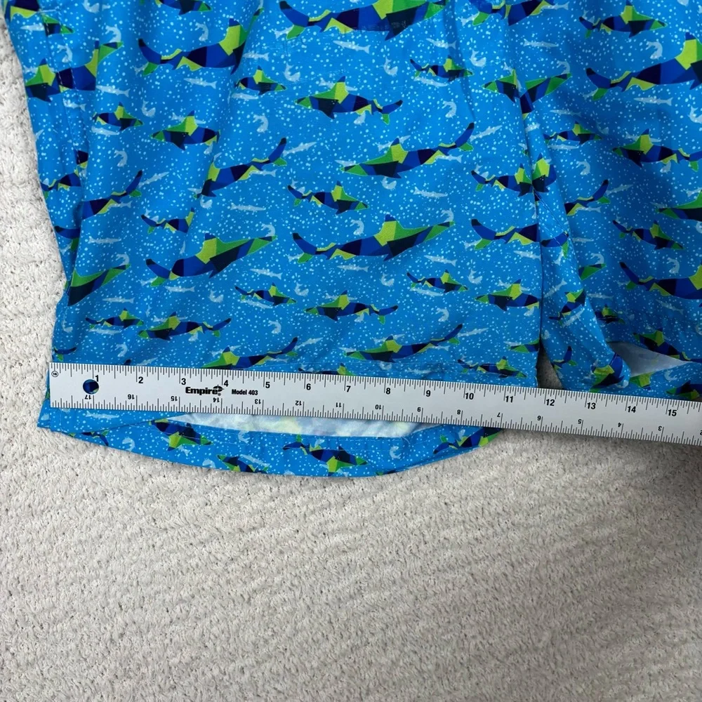 Tailorbyrd Swim Trunks Mens XL Blue‎ Shark Print Mesh Lined Pockets Beach Vacay